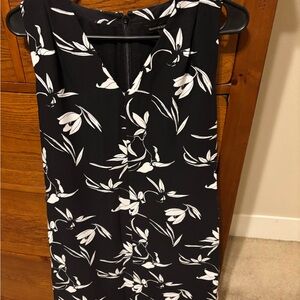 Banana Republic Black and White Sheath Midi Dress